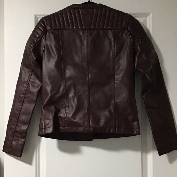 Dark Maroon Leather Jacket - Picture 4 of 4